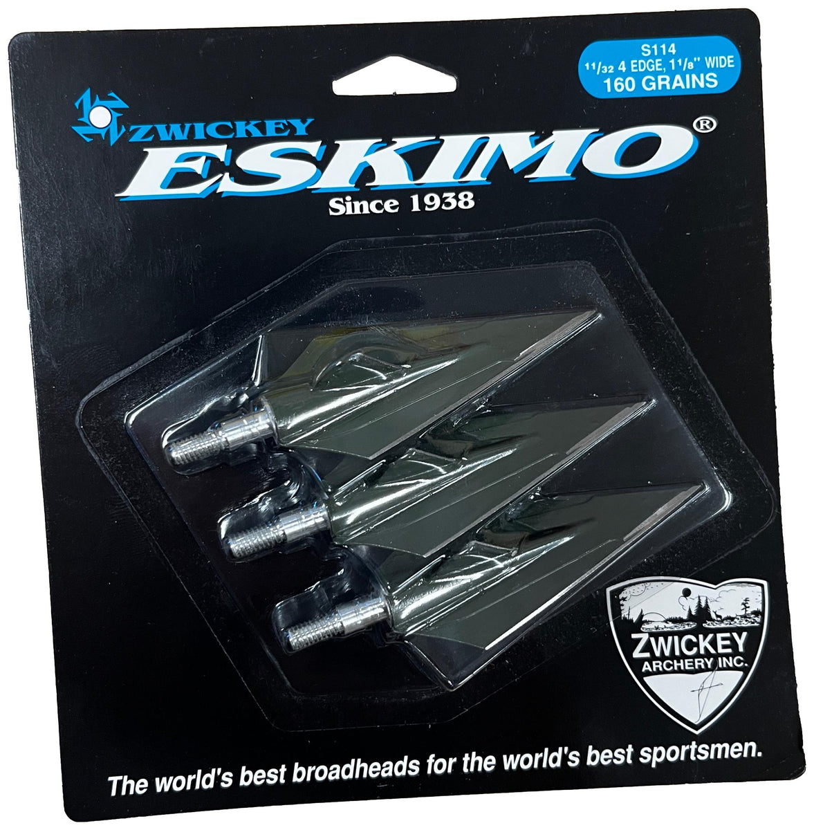Zwickey Eskimo 4 Blade ScrewIn Broadheads 3pack 160gr Kustom