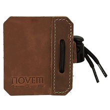 Load image into Gallery viewer, Novem Leather Tab - 3 under - Brown