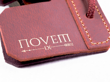 Load image into Gallery viewer, Novem Leather Tab - Split Finger - Red