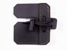 Load image into Gallery viewer, Novem Leather Tab - Split Finger - Black