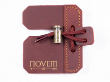 Load image into Gallery viewer, Novem Leather Tab - Split Finger - Red