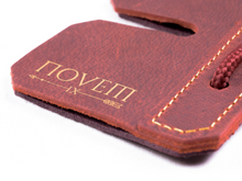 Load image into Gallery viewer, Novem Leather Tab - Split Finger - Red