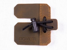 Load image into Gallery viewer, Novem Leather Tab - Split Finger - Brown