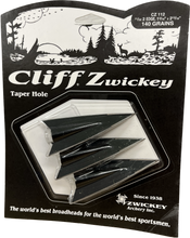 Load image into Gallery viewer, Zwickey Cliff 2-Blade Glue-On Broadheads 140 gr 3-pack