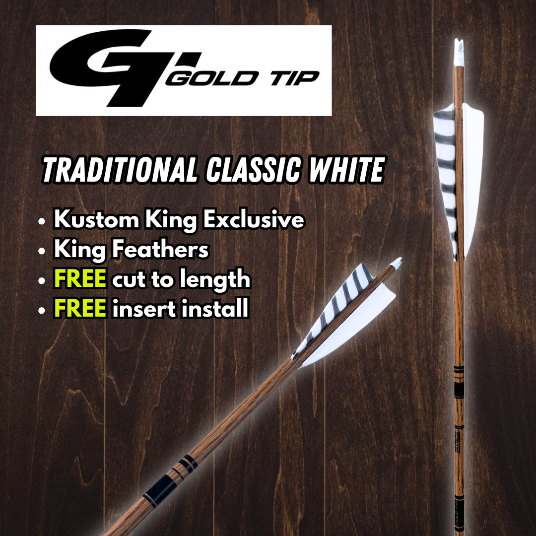 Gold Tip Traditional Arrows Classic White Kustom King Traditional