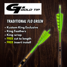 Load image into Gallery viewer, Gold Tip Traditional Arrows - Flo Green