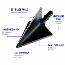 Load image into Gallery viewer, TOTA | 125 grain broadhead | 1-1/8 inch | fixed 3-blade