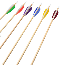Load image into Gallery viewer, King Arrows - Youth 1/4 inch Wood Arrows with field points - 6 Pack
