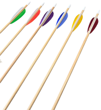 Load image into Gallery viewer, King Arrows - Youth 1/4 inch Wood Arrows with field points - 6 Pack