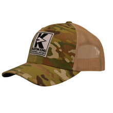 Load image into Gallery viewer, Kustom King Trucker Hat - Camo and Desert Tan
