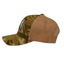 Load image into Gallery viewer, Kustom King Trucker Hat - Camo and Desert Tan
