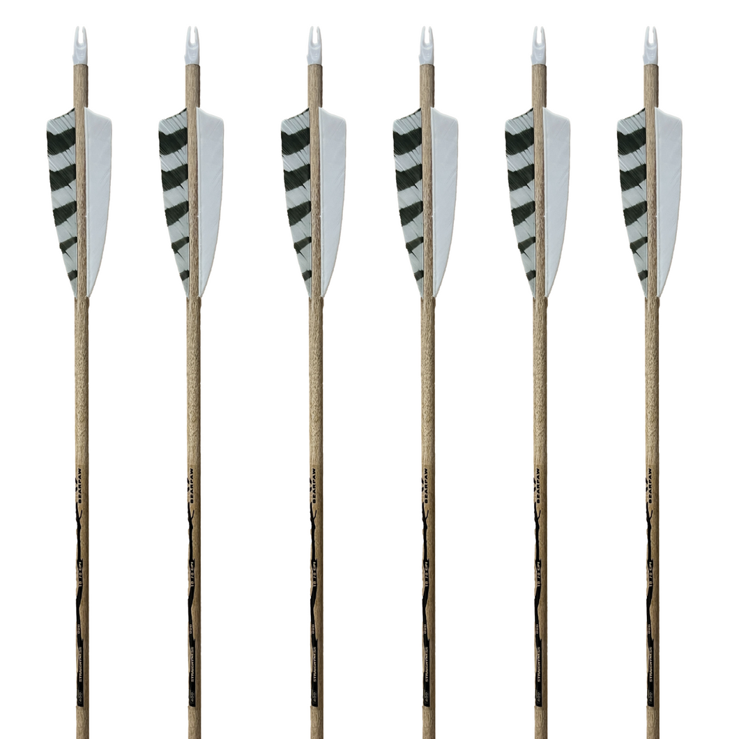 Bearpaw Traditional Extreme Arrows - Shield Feathers - 6 Pack