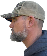 Load image into Gallery viewer, Kustom King Trucker Hat - Camo and Desert Tan
