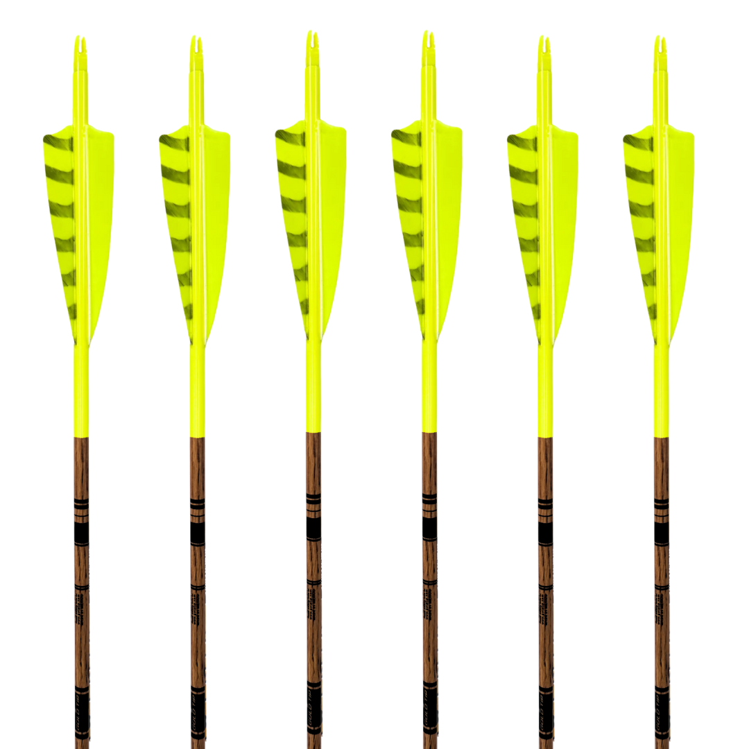 Gold Tip Traditional Arrows - Flo Yellow – Kustom King Traditional