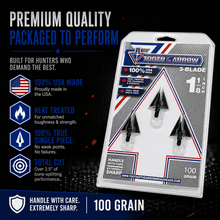 Load image into Gallery viewer, TOTA | 100 grain broadhead | 1-1/8 inch | fixed 3-blade
