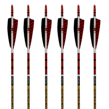 Load image into Gallery viewer, Black Eagle Vintage Carbon Arrows -  Black/Red - 6-pack
