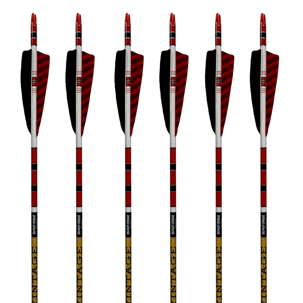 Black Eagle Vintage Carbon Arrows -  Black/Red - 6-pack