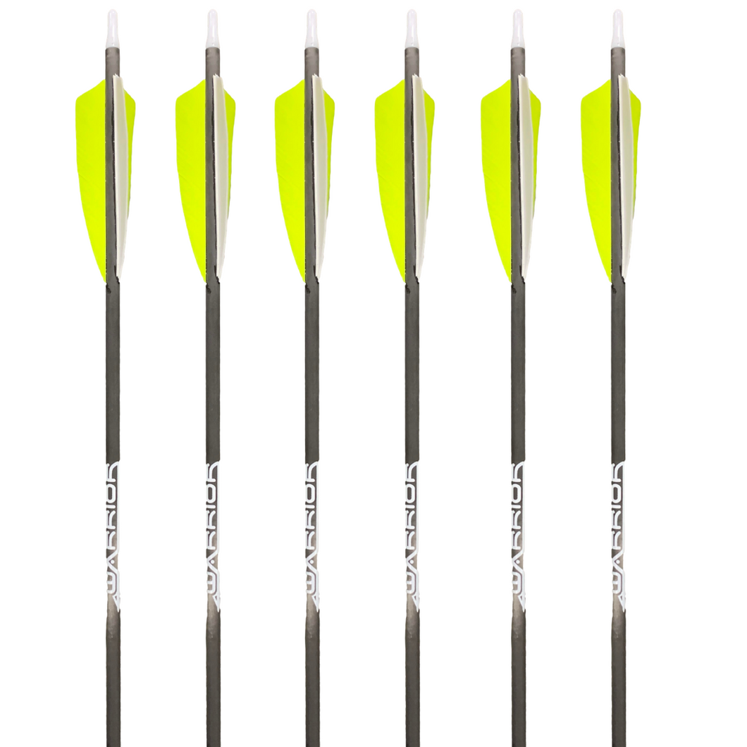 Gold Tip Warrior Arrows - Shield Feathers - 6 Pack