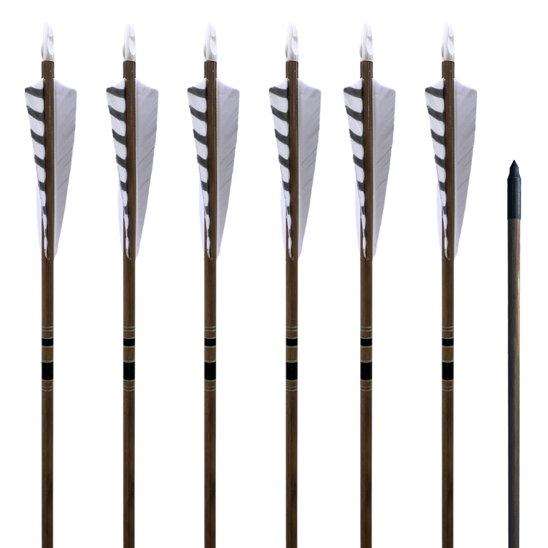 King Arrows - Classic Traditional Arrows - White - 6 Pack – Kustom King