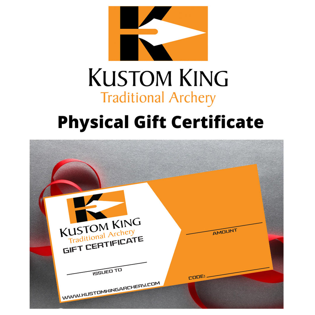 Kustom King Traditional Archery Gift Certificate